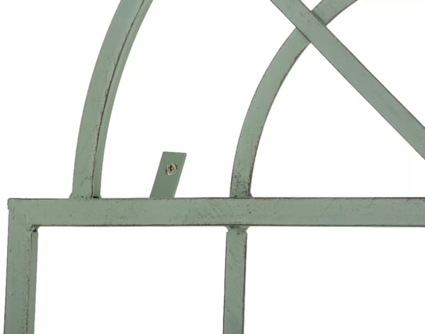 Sæt med 2 håndlavede espaliergitre i metal til klatreplanter, antikgrøn finish, 180 cm