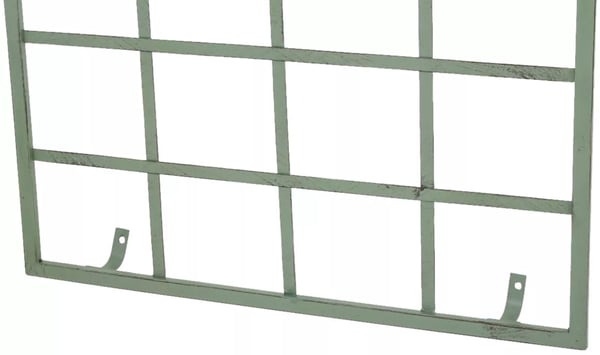 Sæt med 2 håndlavede espaliergitre i metal til klatreplanter, antikgrøn finish, 180 cm