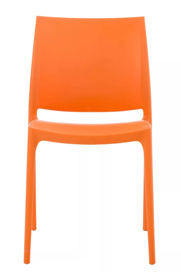 MAYA Orange Plast Moderne Stabelbar Udendørsstol - UV- og Vandafvisende