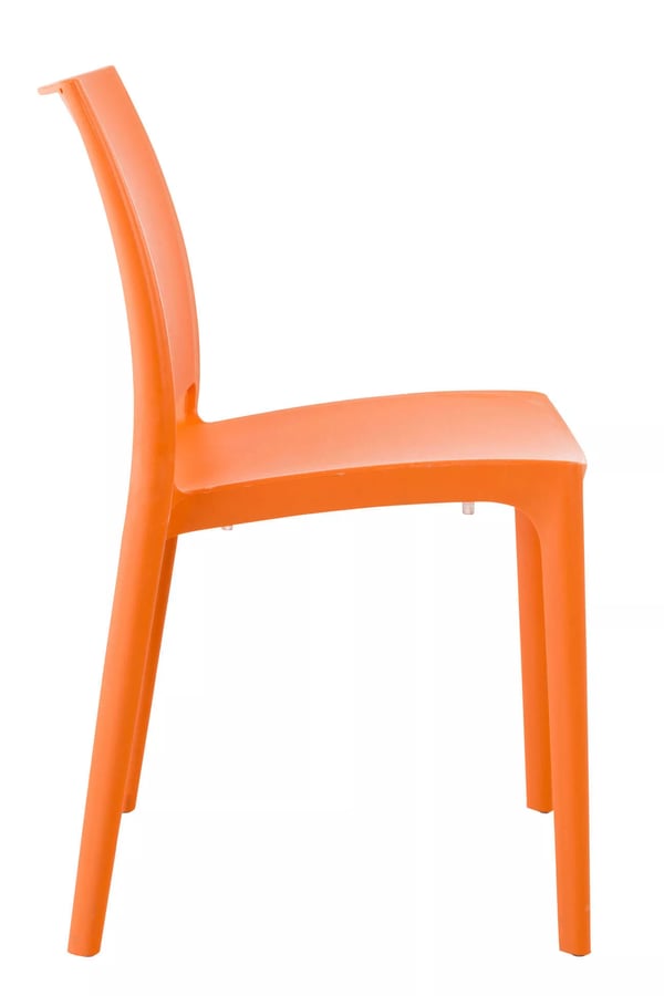 MAYA Orange Plast Moderne Stabelbar Udendørsstol - UV- og Vandafvisende