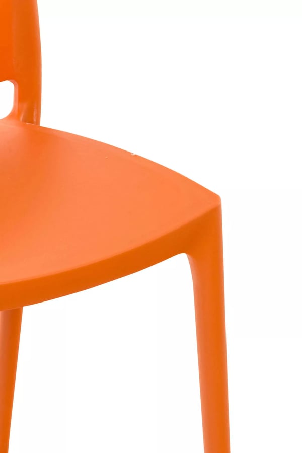 MAYA Orange Plast Moderne Stabelbar Udendørsstol - UV- og Vandafvisende