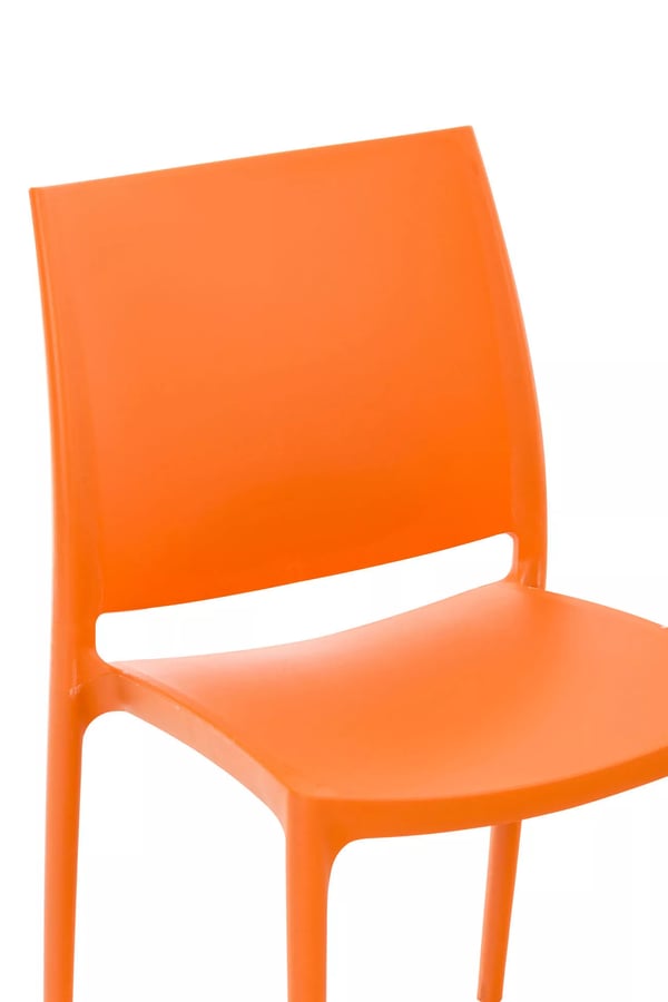 MAYA Orange Plast Moderne Stabelbar Udendørsstol - UV- og Vandafvisende