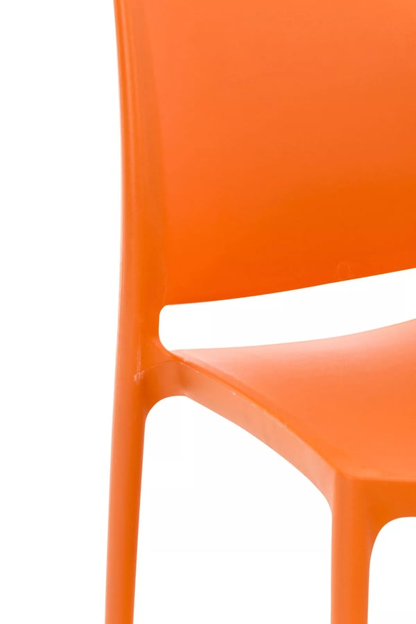 MAYA Orange Plast Moderne Stabelbar Udendørsstol - UV- og Vandafvisende