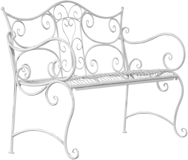Tara Puutarhapenkki, antiikinvalkoinen metalli, 113x47x89cm Tara Puutarhapenkki, antiikinvalkoinen metalli, 113x47x89cm