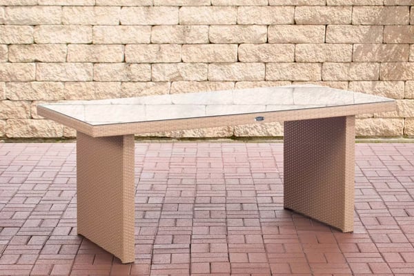 Avignon Trädgårdsbord i Konstrotting - Sandfärg, Aluminiumram, 180 cm Bredd