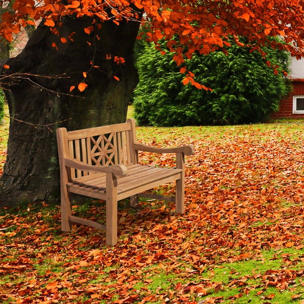 Florida Massiv Teak Træ Havebænk - 120cm