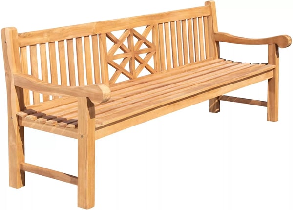 Florida Trädgårdsbänk i Massiv Teak - Finns i Olika Storlekar (120cm-240cm)