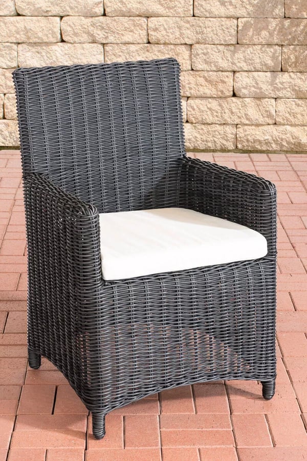 Fontana / Sankt Marlo Trädgårdsstol i Polyrattan - Svart med Aluminiumram