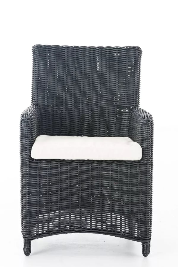Fontana / Sankt Marlo Polyrattan Havestol - Sort med Aluminiumsstel