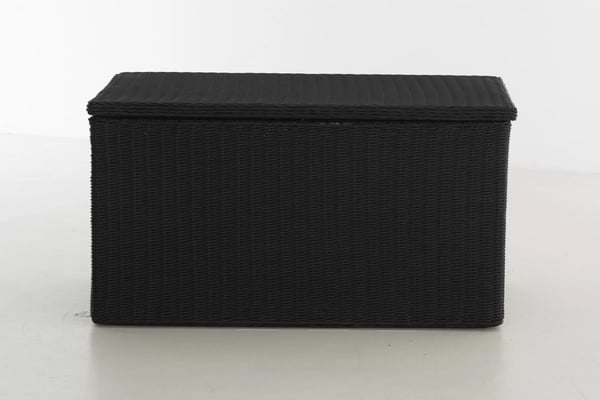 Luksus Havehyndeboks XL - Sort Polyrattan med Aluminiumsstel, 586L Kapacitet
