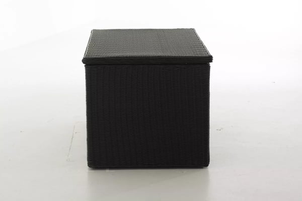 Luksus Havehyndeboks XL - Sort Polyrattan med Aluminiumsstel, 586L Kapacitet