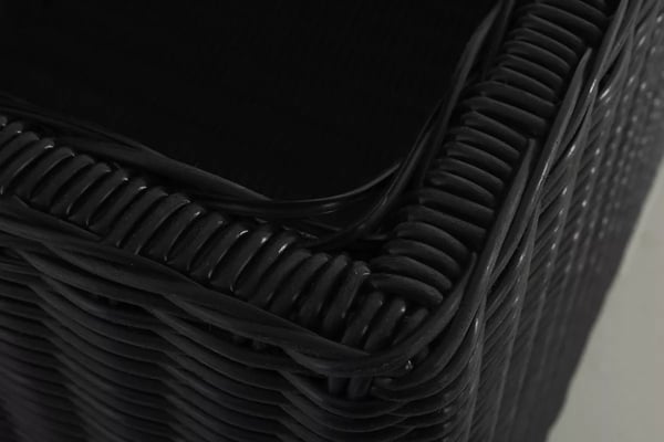 Luksus Havehyndeboks XL - Sort Polyrattan med Aluminiumsstel, 586L Kapacitet