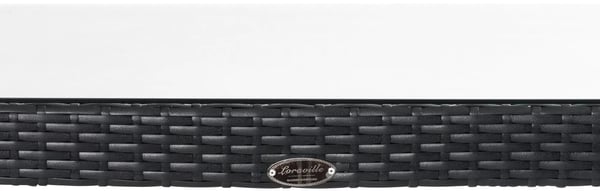 Alia Højt Havebord, Sort Polyrattan med Aluminiumsstel og Glasplade, 84x84x110,5 cm