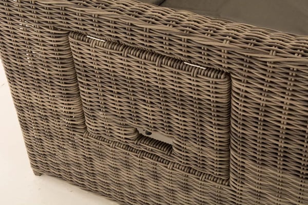Ancona 2 hengen ulkosohva, säädettävä, polyrottinki, alumiinirunko, heather grey