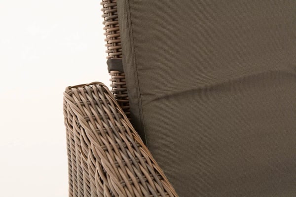 Ancona Heather Brown 2-personers sofa med justerbare ryglæn og sidehylder, aluminiumsramme, udendørs brug