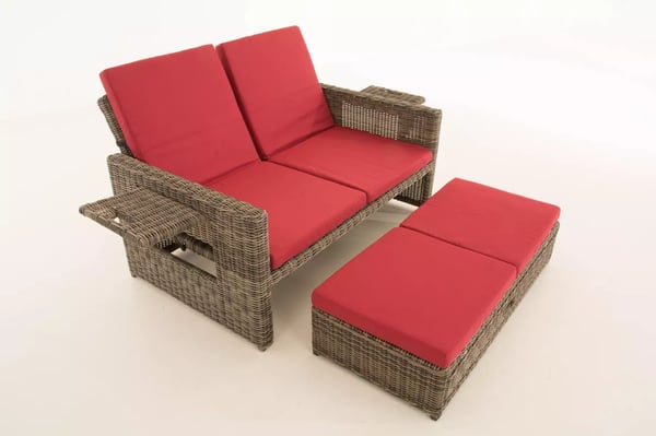 Ancona 2-sits utomhussoffa - Heather Grey, aluminiumram, polyrotting