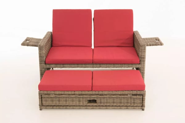 Ancona 2-sits utomhussoffa - Heather Grey, aluminiumram, polyrotting