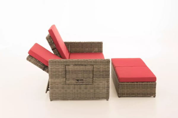 Ancona 2-sits utomhussoffa - Heather Grey, aluminiumram, polyrotting