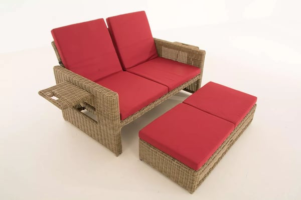 Ancona 2-personers udendørs sovesofa - Natura Poly Rattan & Aluminiumsstel