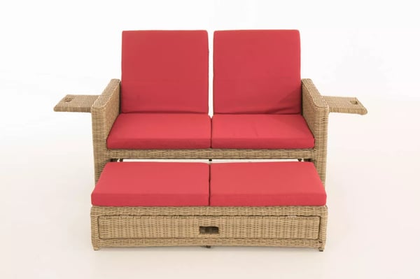 Ancona 2-personers udendørs sovesofa - Natura Poly Rattan & Aluminiumsstel