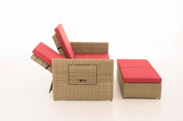 Ancona 2-personers udendørs sovesofa - Natura Poly Rattan & Aluminiumsstel