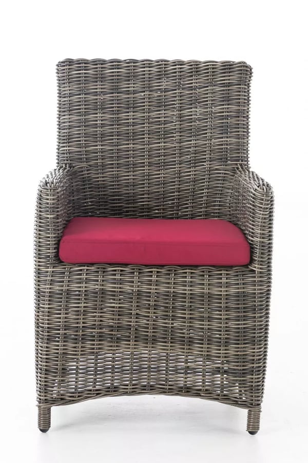 Lysegrå polyrattan stol med aluminiumsramme