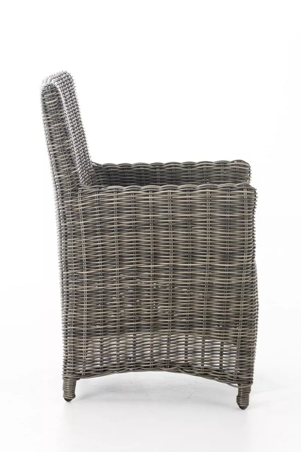 Lysegrå polyrattan stol med aluminiumsramme