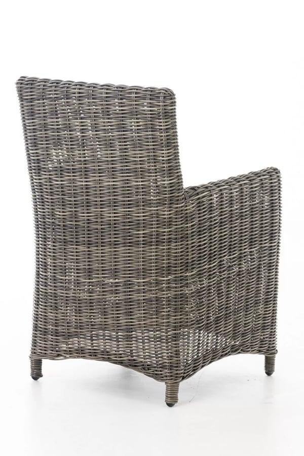 Lysegrå polyrattan stol med aluminiumsramme