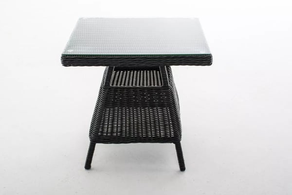 Santa Lucia Svart Poly Rattan Soffbord med Aluminiumram - UV-resistent, Vattentätt, Handgjort