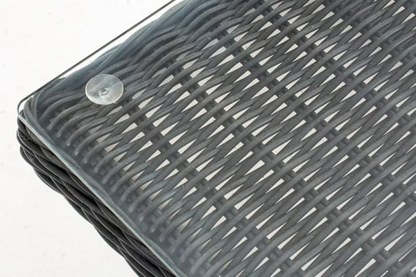 Santa Lucia Svart Poly Rattan Soffbord med Aluminiumram - UV-resistent, Vattentätt, Handgjort