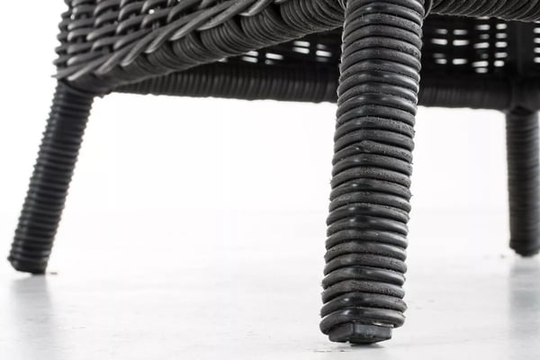 Santa Lucia Svart Poly Rattan Soffbord med Aluminiumram - UV-resistent, Vattentätt, Handgjort