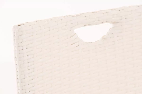 Mari Barstol - Hvid Plast med Aluminiumsstel, UV-resistent Rattan Look, Udendørs Brug