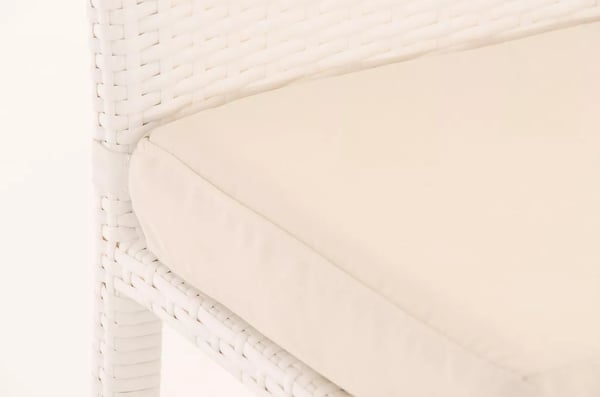 Mari Barstol - Hvid Plast med Aluminiumsstel, UV-resistent Rattan Look, Udendørs Brug