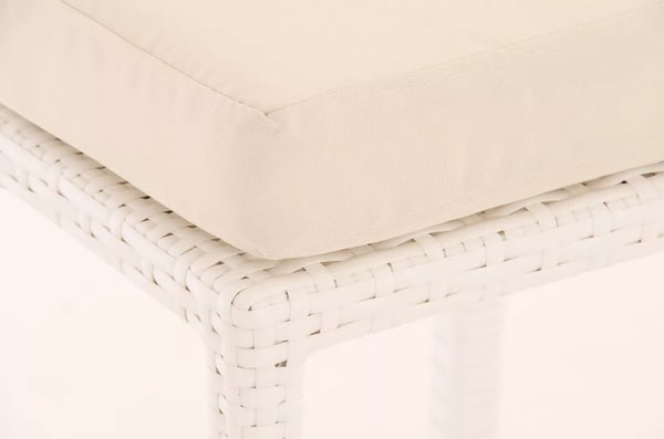 Mari Barstol - Hvid Plast med Aluminiumsstel, UV-resistent Rattan Look, Udendørs Brug