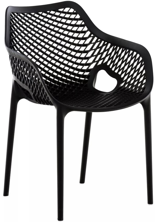 Air XL Havestol - Sort Plast, Stabelbar, Vejrbestandig, 60x57x81cm
