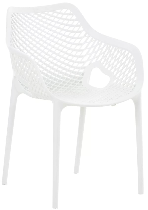 Air XL Vit Trädgårdsstol i Plast - Inomhus/Utomhus, Stapelbar, 4kg, 60x57x81cm