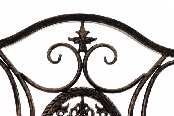 Aldeano Bronze Metal Siddegruppe med Bord - Antik Patina Havemøbler
