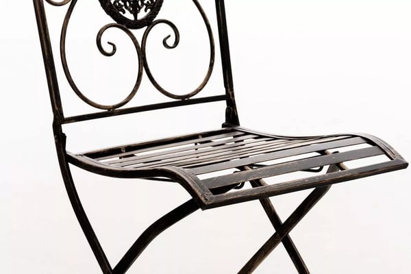 Aldeano Bronze Metal Siddegruppe med Bord - Antik Patina Havemøbler