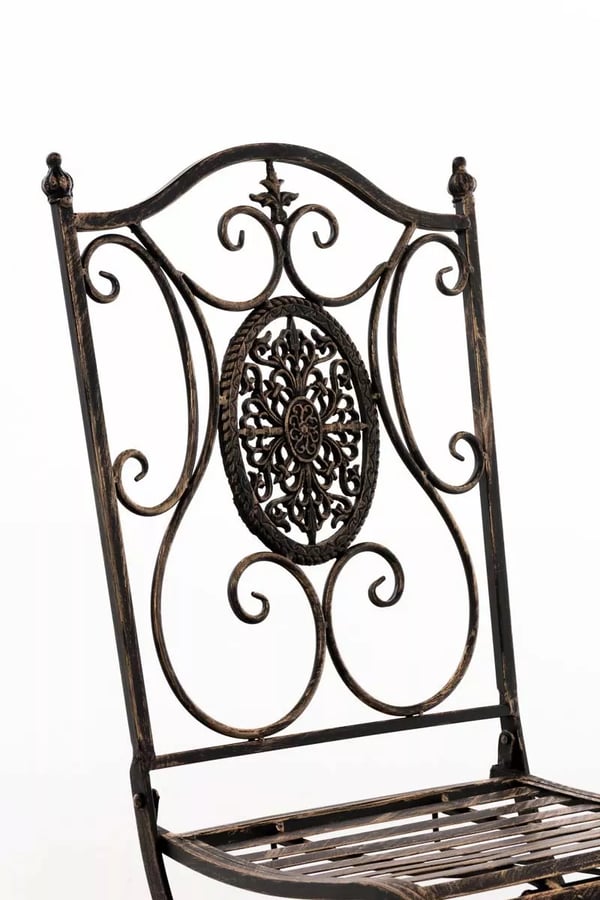 Aldeano Bronze Metal Siddegruppe med Bord - Antik Patina Havemøbler