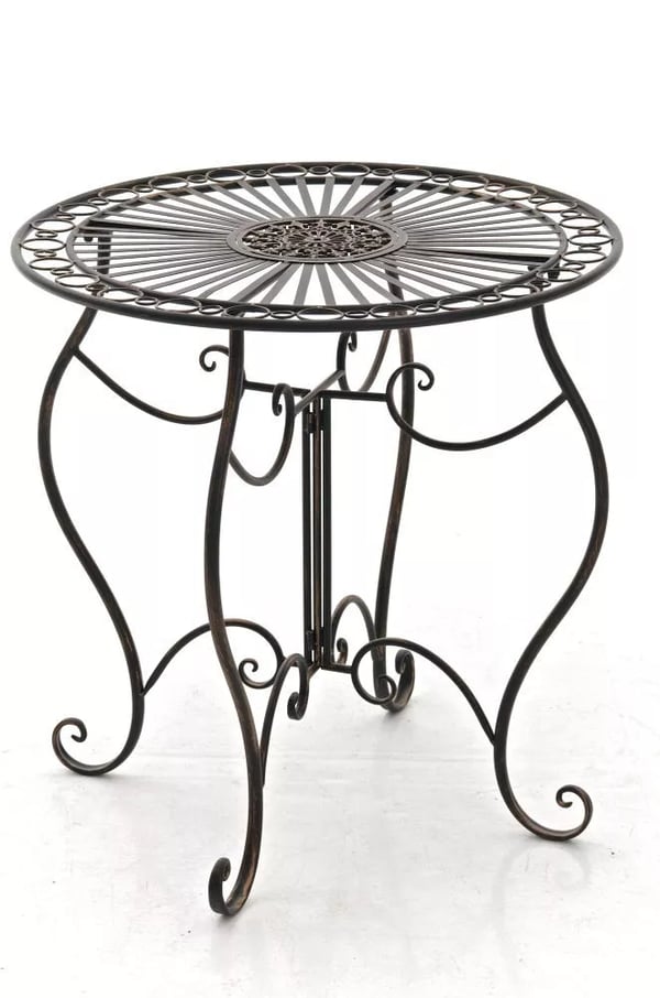 Aldeano Bronze Metal Siddegruppe med Bord - Antik Patina Havemøbler