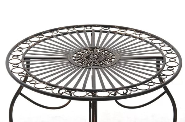 Aldeano Bronze Metal Siddegruppe med Bord - Antik Patina Havemøbler
