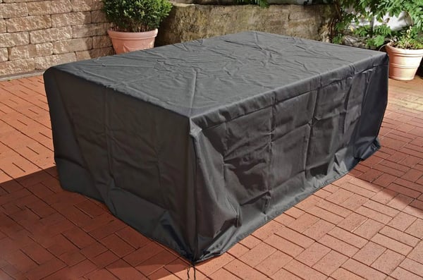 CLP Skara Havemøbelovertræk, Sort Oxford Polyester, 218x158x65 cm - Vejr- og UV-bestandig, Vandafvisende, Åndbar