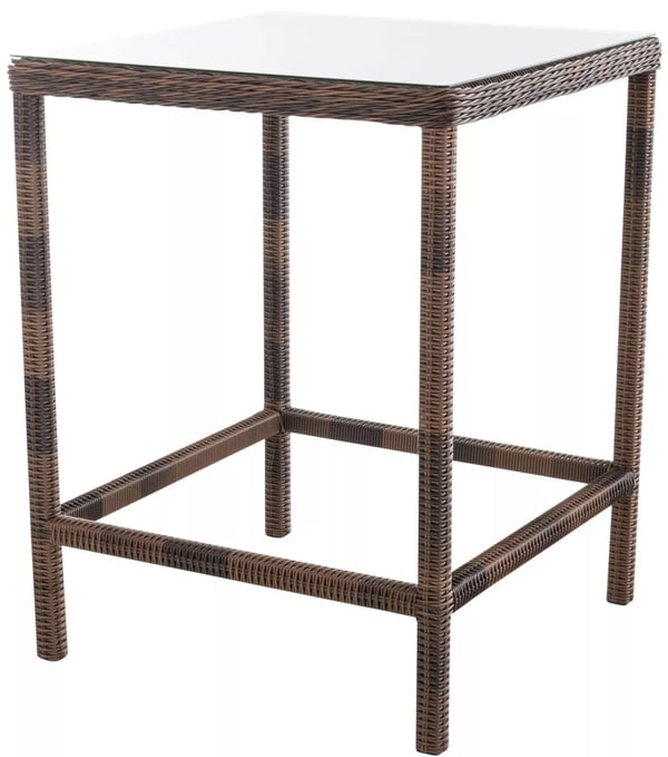 Alia 5mm Polyrattan Barbord - Heather Brun, Aluminiumsstel, 84x84x110.5cm