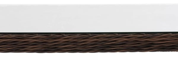 Alia 5mm Polyrattan Barbord - Heather Brun, Aluminiumsstel, 84x84x110.5cm