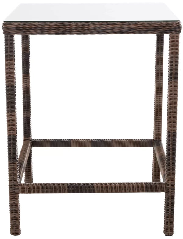 Alia 5mm Polyrattan Barbord - Heather Brun, Aluminiumsstel, 84x84x110.5cm