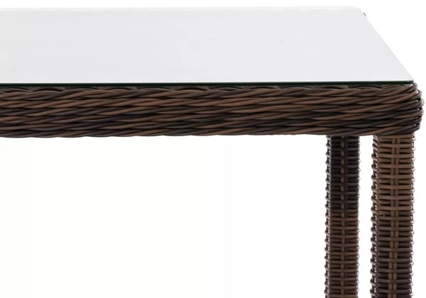 Alia 5mm Polyrattan Barbord - Heather Brun, Aluminiumsstel, 84x84x110.5cm