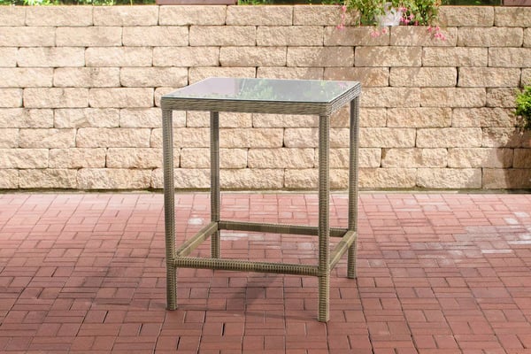 Alia Polyrattan Trädgårdsbarbord - Naturfärg, Aluminiumram, 84x84x110.5cm