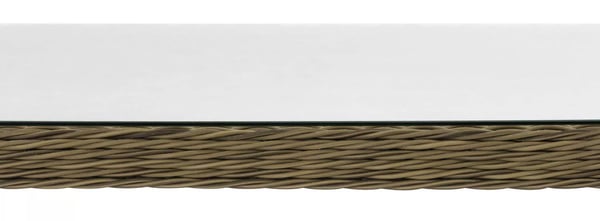 Alia Polyrattan Havebarbord - Naturfarve, Aluminiumsstel, 84x84x110,5cm