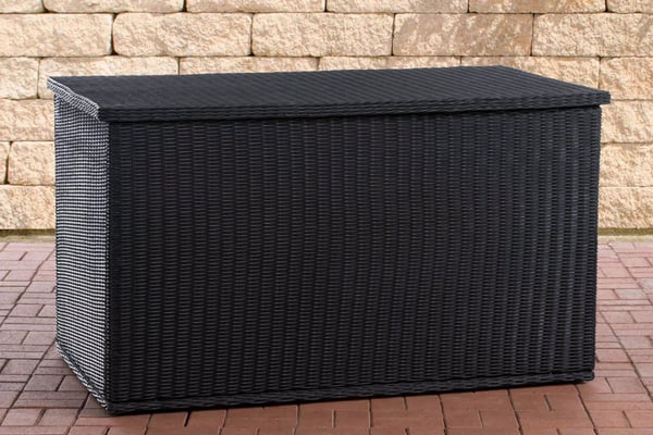Comfy 125 cm Poly Rattan Hyndeboks med Aluminiumsstel, Sort, Vejrbestandig