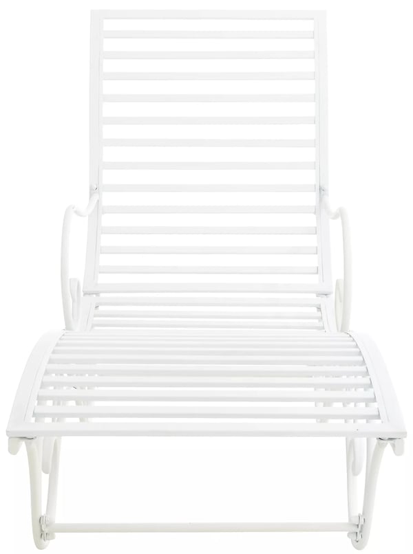 Amiens Havestol - Liggestol i metal med antik look og robust stel, hvid, 140x58x101cm, 15kg